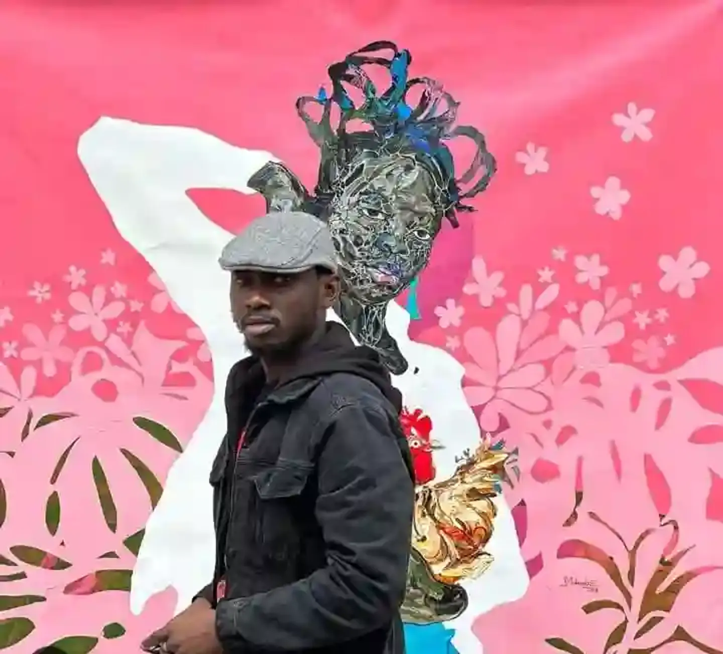 Ndombe Sisqo: The artist painting 'The Gaze' of DR Congo