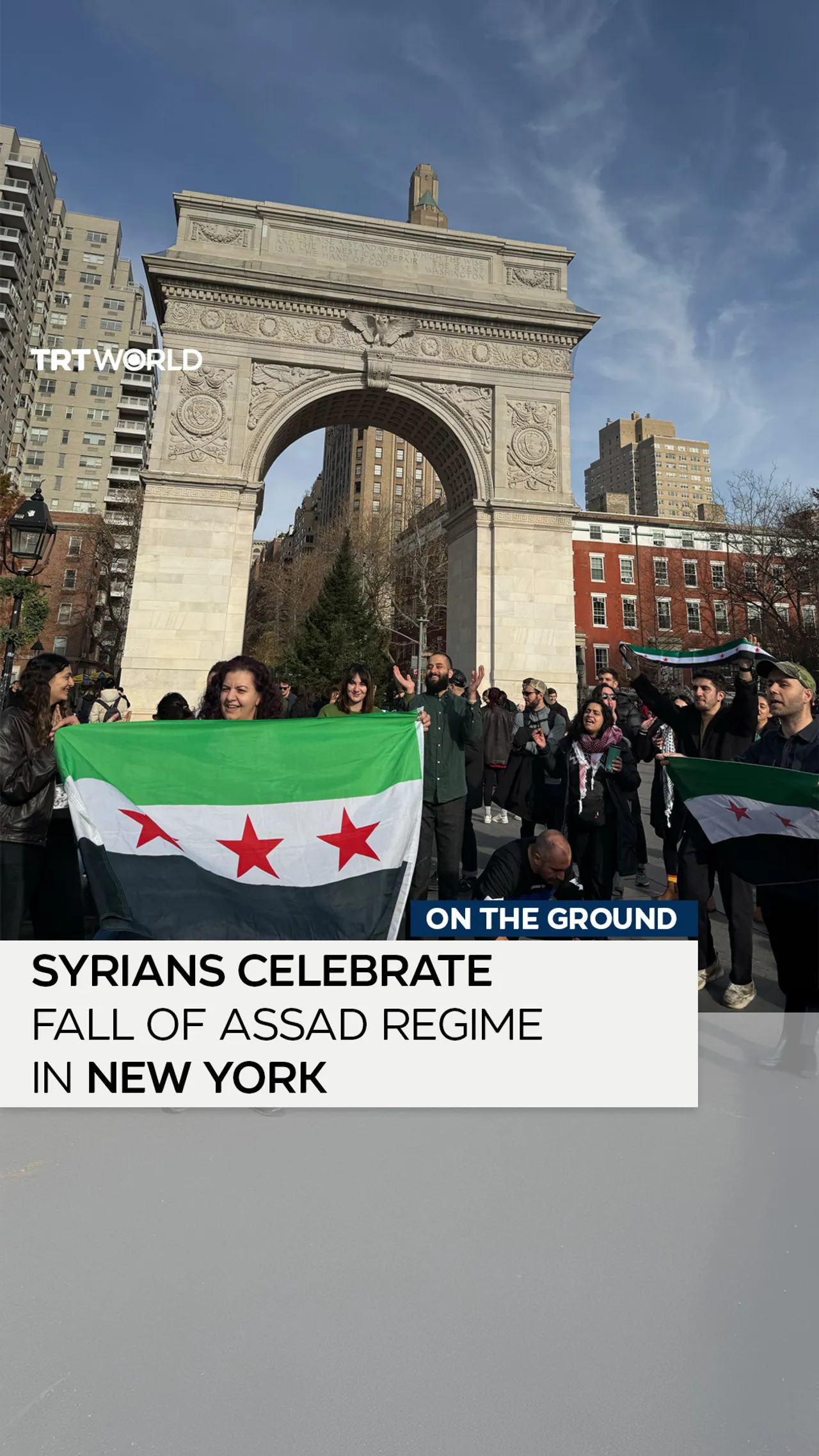 Syrians in New York celebrate the demise of the Assad regime