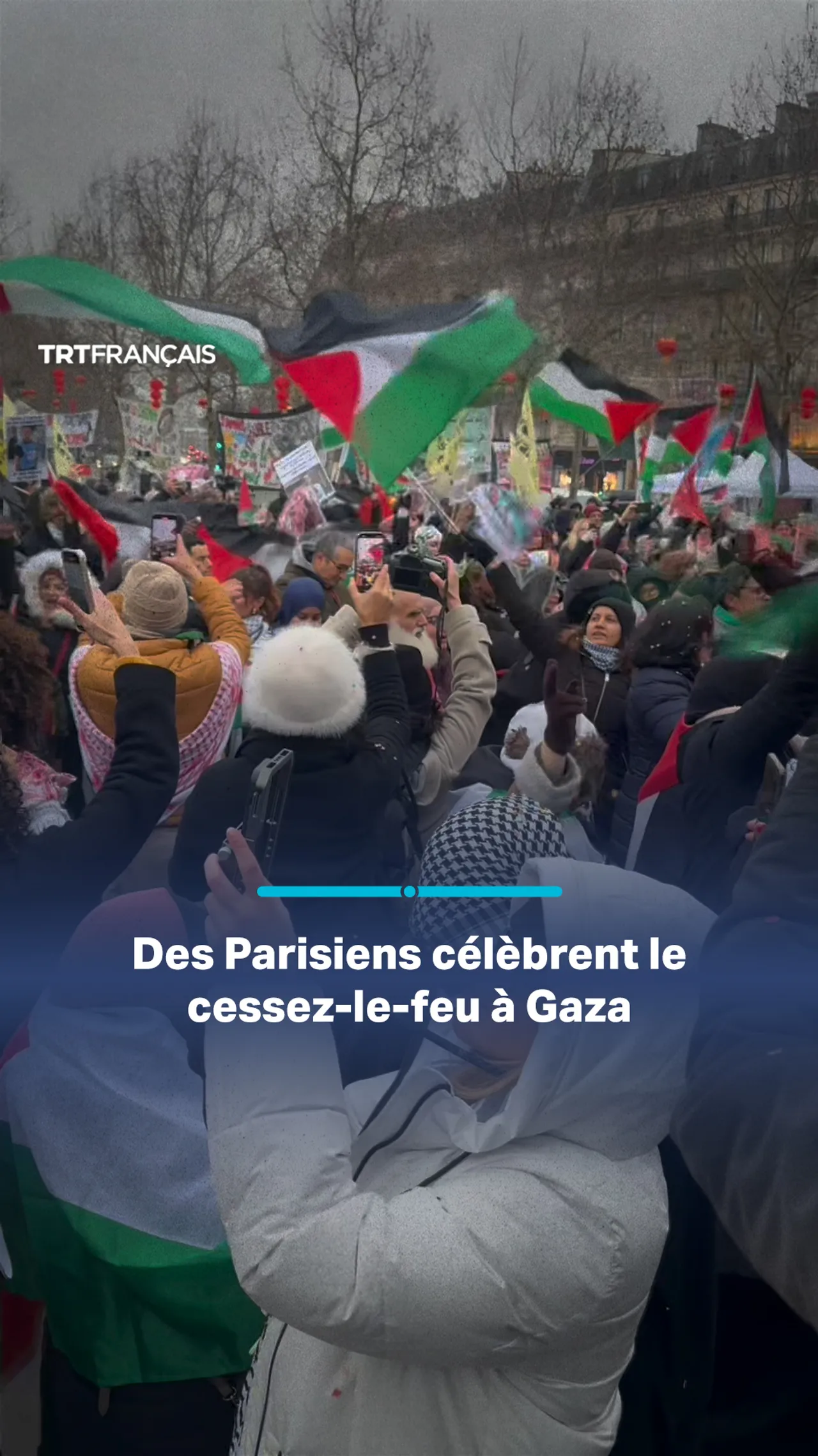 Paris: manifestation pro-Palestine pour célébrer le cessez-le-feu à Gaza