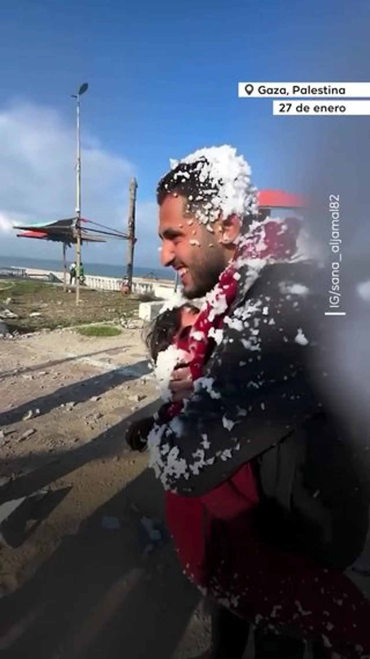 Niña palestina se reúne con su padre después de 15 meses