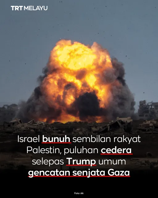 Israel bunuh 9 rakyat Palestin selepas pengumuman gencatan senjata