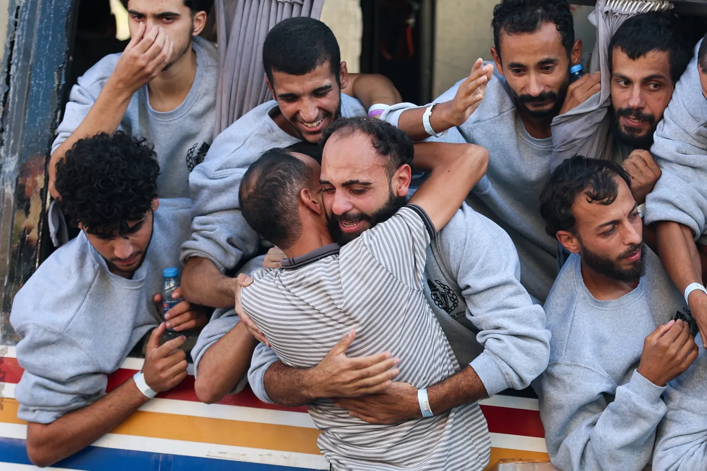 In pictures: Emotional reunions as Palestinian prisoners walk free