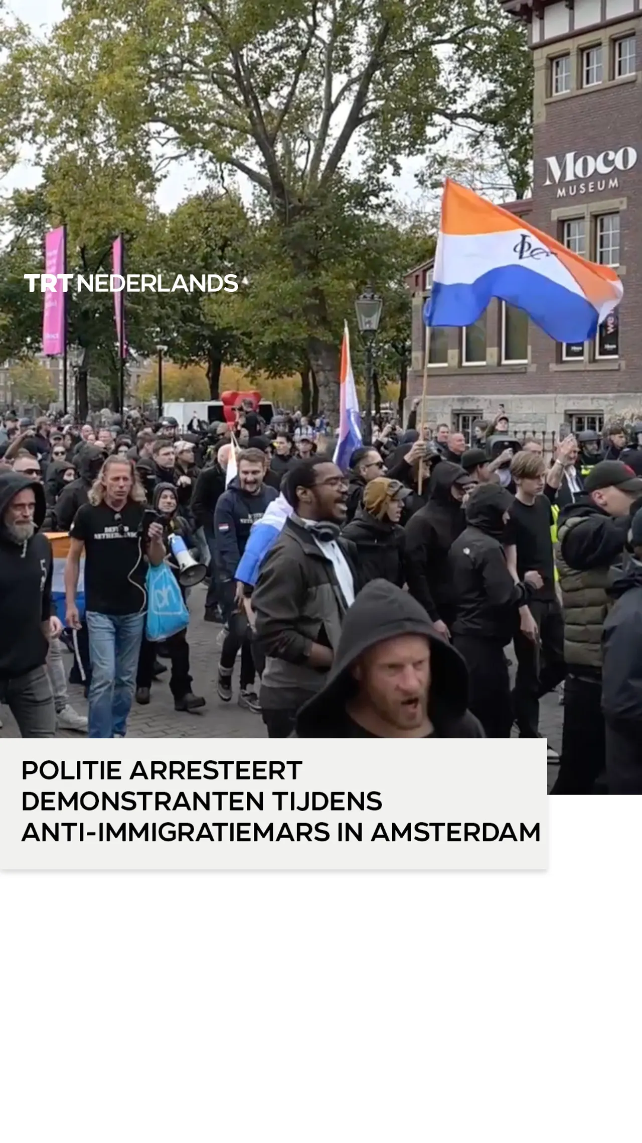Politie arresteert demonstranten tijdens anti-immigratiemars in Amsterdam