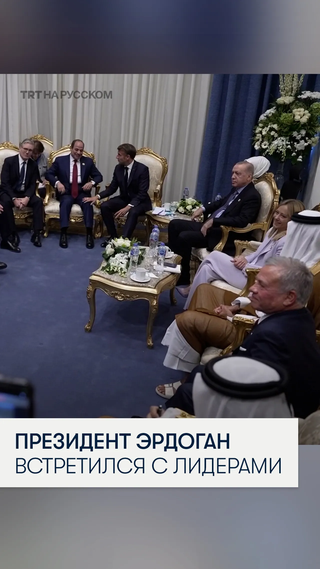Президент Турции Эрдоган встретился с мировыми лидерами на саммите по Газе в Египте