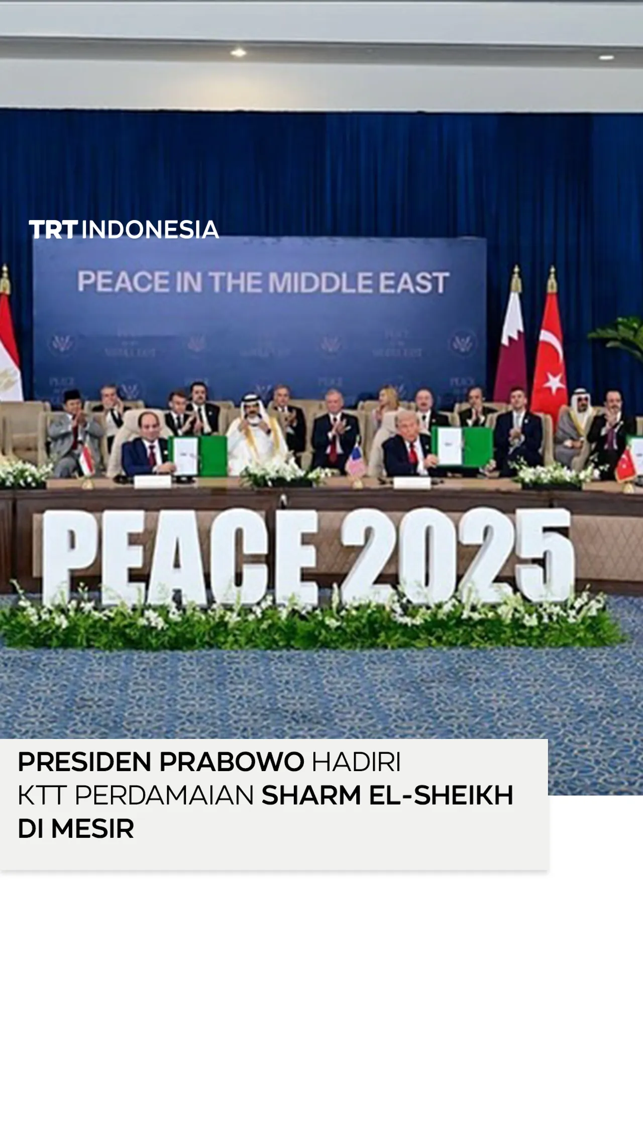 Presiden Prabowo hadiri KTT Perdamaian Sharm El-Sheikh