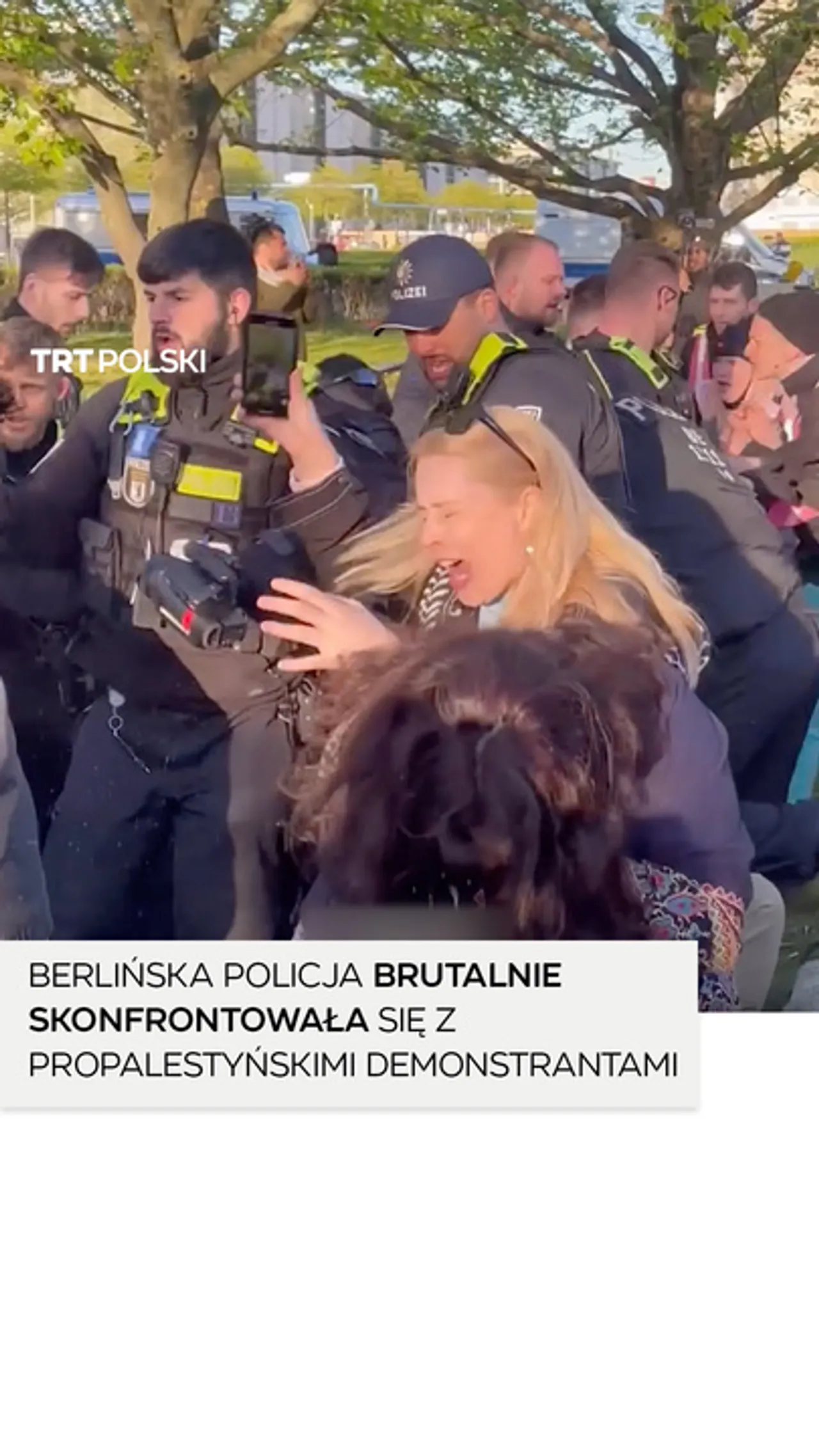 Berlińska policja brutalnie skonfrontowała się z propalestyńskimi demonstrantami