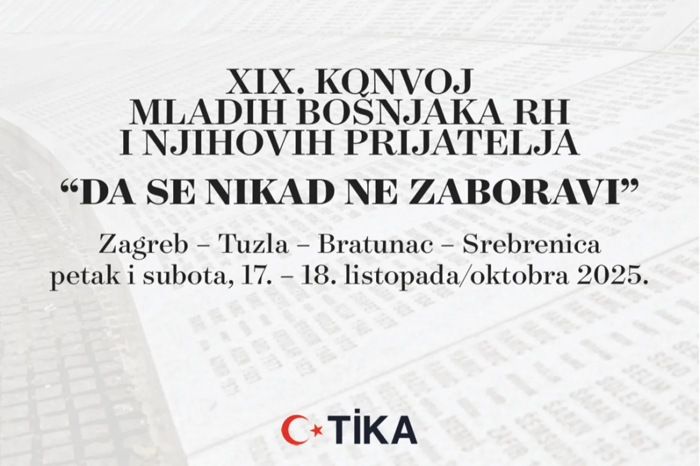 U petak konvoj mladih Bošnjaka Hrvatske i njihovih prijatelja 'Da se nikad ne zaboravi'