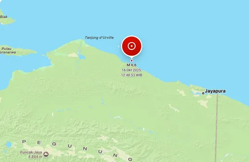 Gempa M6,7 guncang provinsi Papua di Indonesia, tidak ada peringatan tsunami