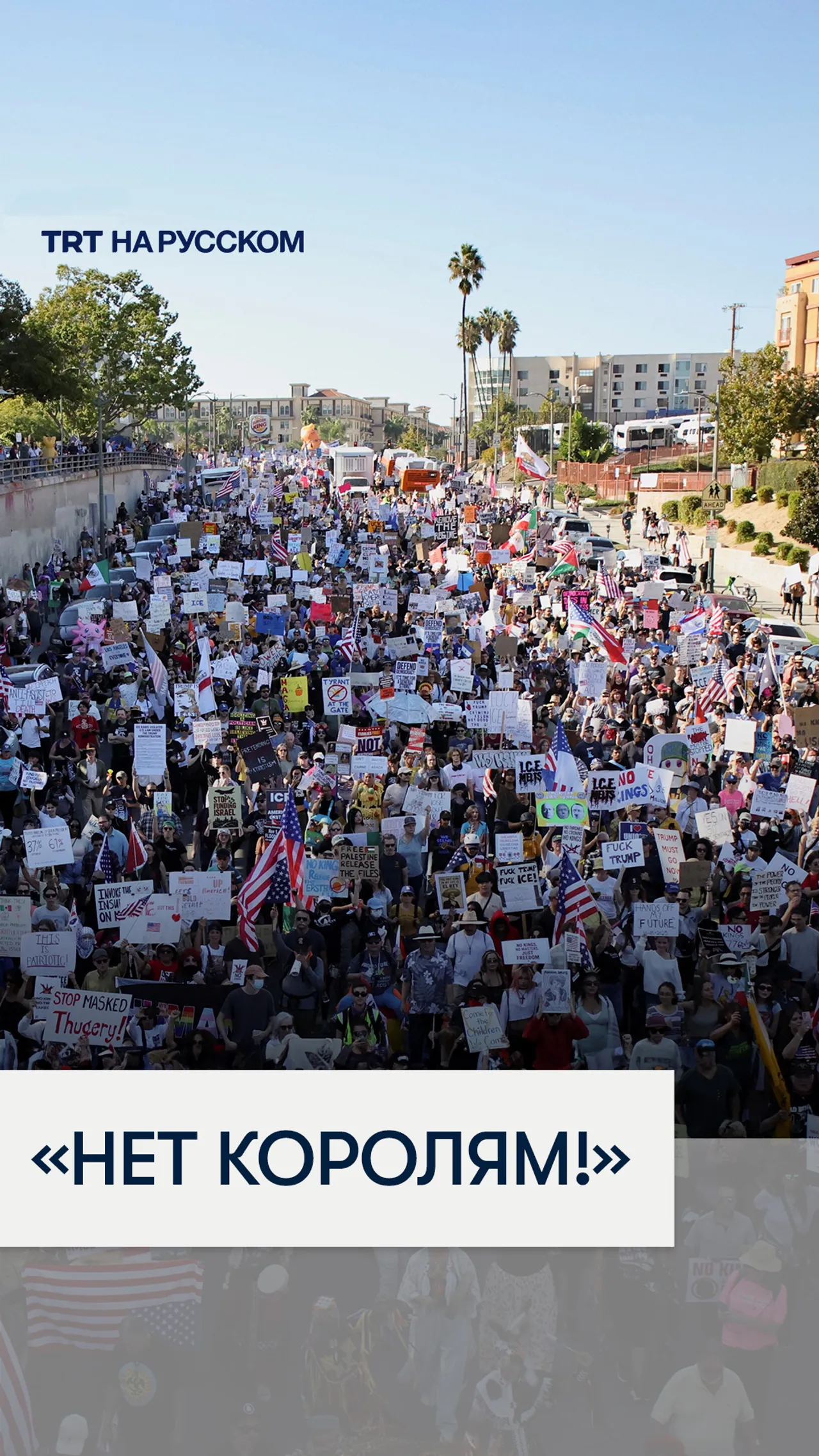 Миллионы людей в США вышли на митинги против политики Дональда Трампа