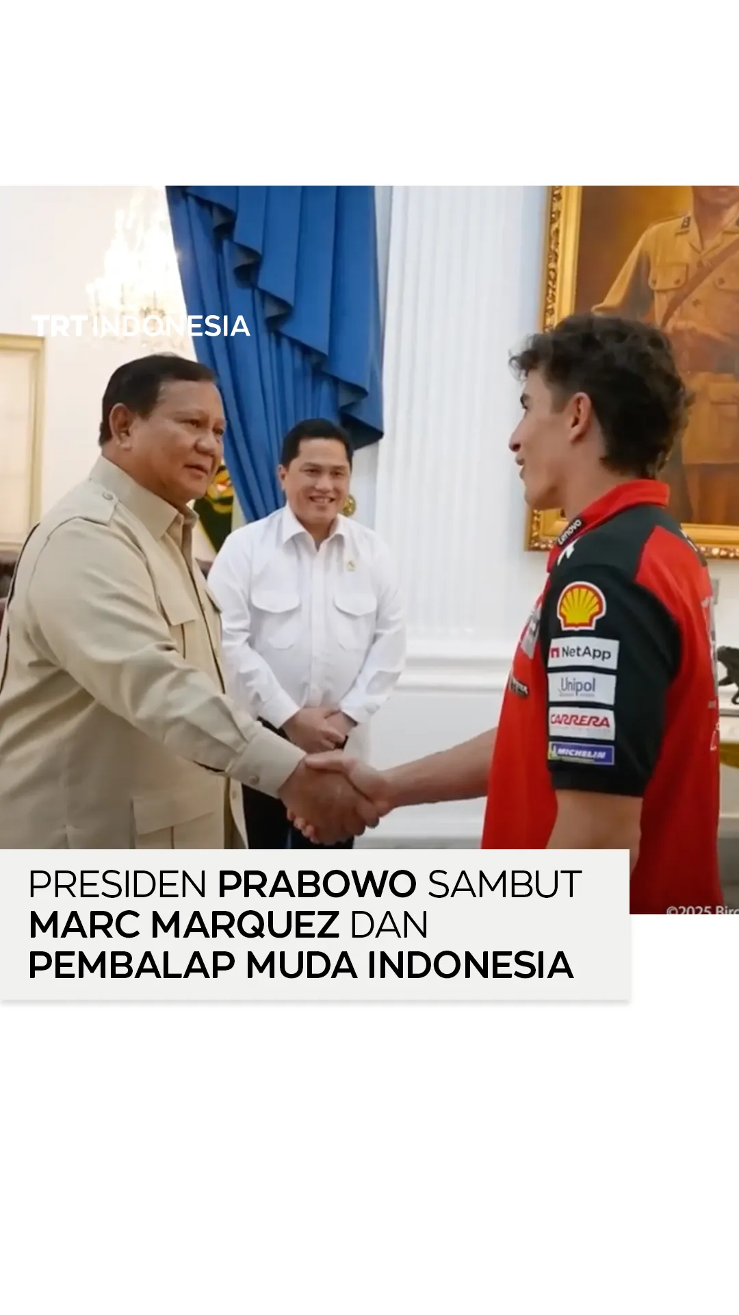 Momen saat Presiden Prabowo sambut Marc Marquez dan dua pembalap muda Indonesia