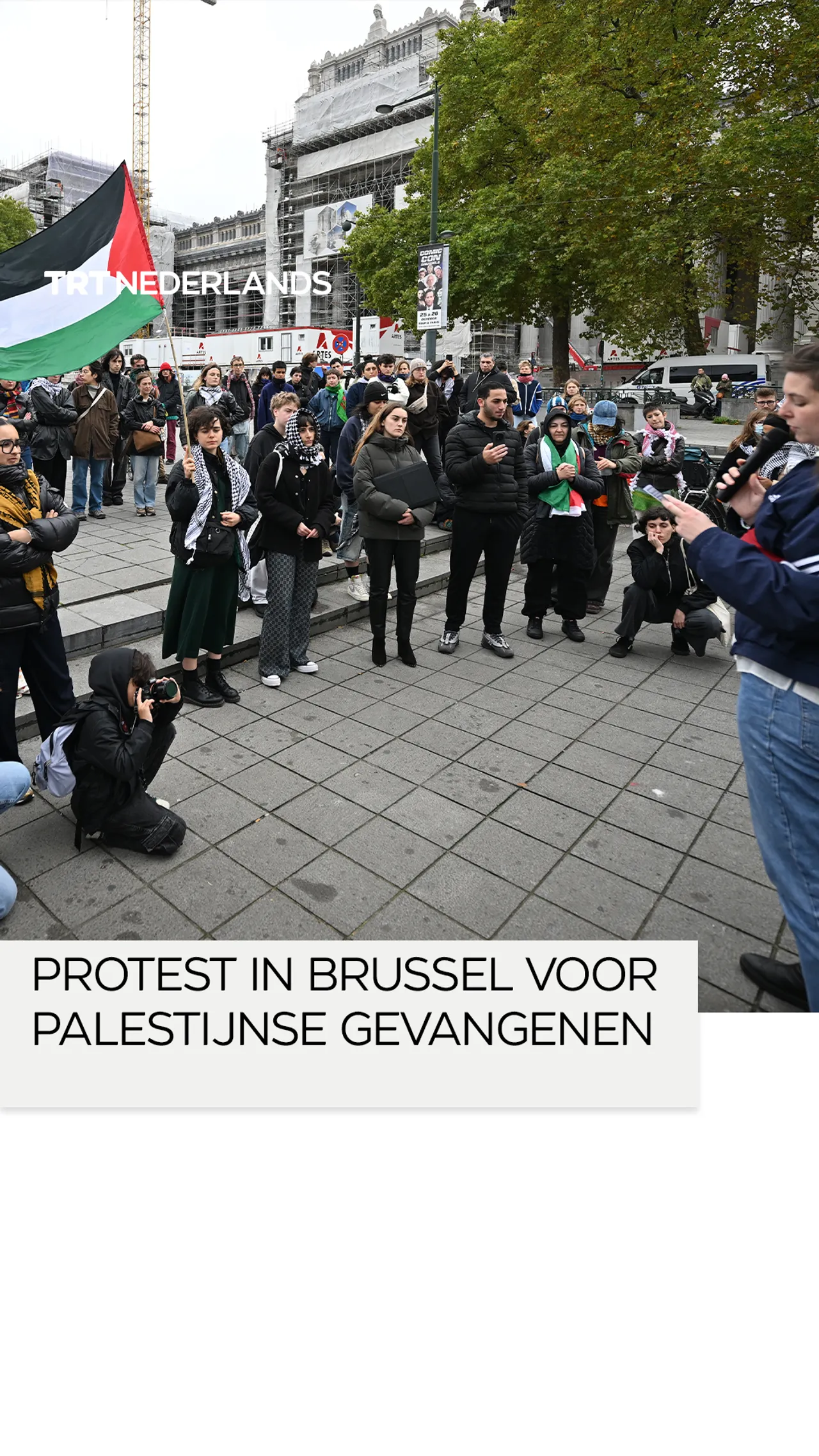 Protest bij Brusselse rechtbank: oproep tot vrijlating Palestijnse activist