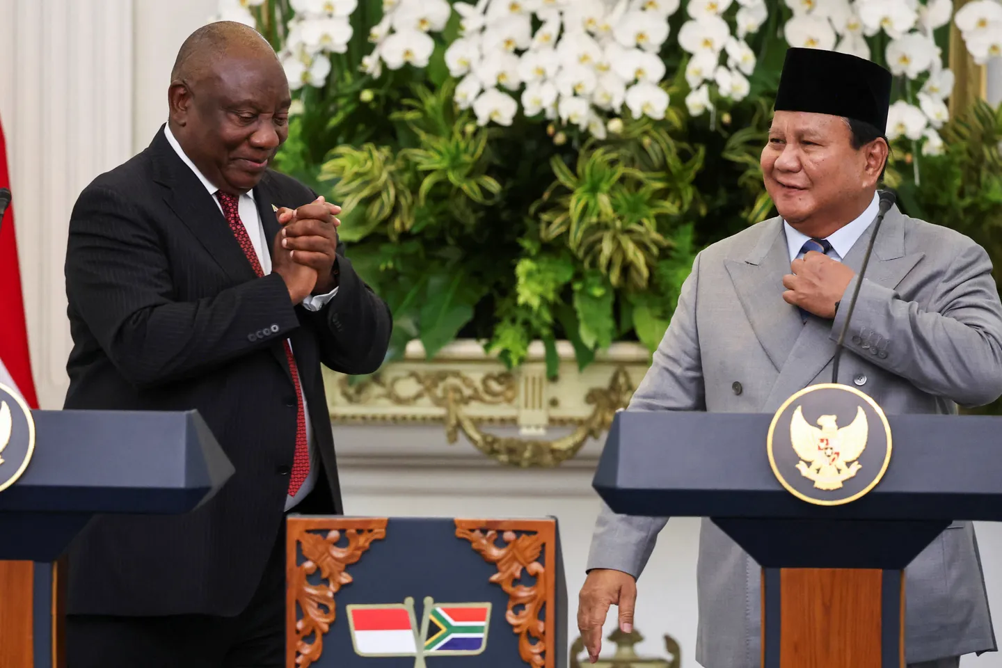 Presiden Afrika Selatan Cyril Ramaphosa tiba di Jakarta untuk kunjungan kenegaraan
