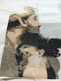 د غزې  نسل وژنه په ګلدوزۍ کې نقش کیږي: ګلدوزي د فلسطین د ډله ییز غم او استقامت سمبول هم دی