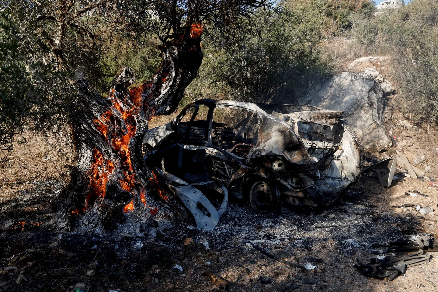 Flames rise in occupied West Bank as illegal Israeli settlers torch Palestinian property