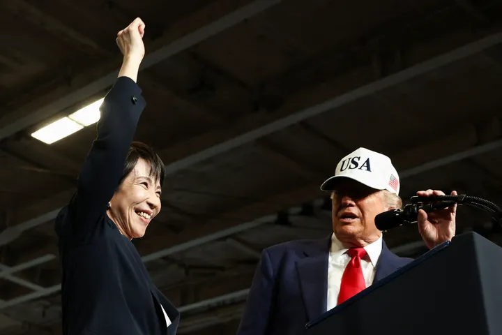 트럼프, 일본의 다카이치 자민당 총재 당선 축하