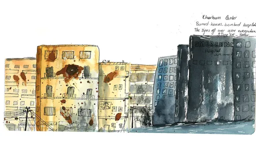 Sketching devastation: Sudan’s war through paintings of a Turkish social worker