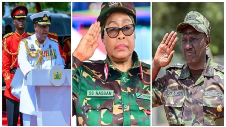 Pictures of 13 African presidents, one PM who wore military uniforms in recent years