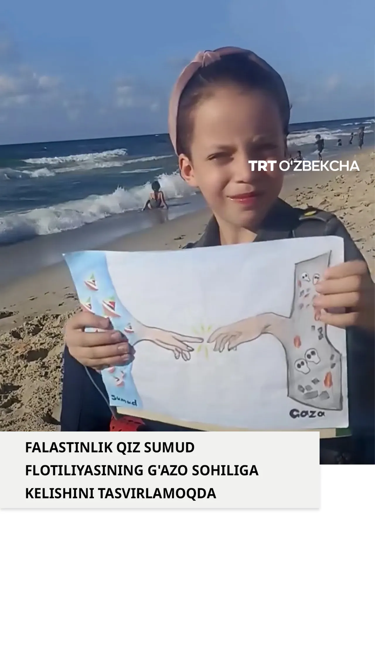 Falastinlik qiz Global Sumud flotiliyasini kutmoqda