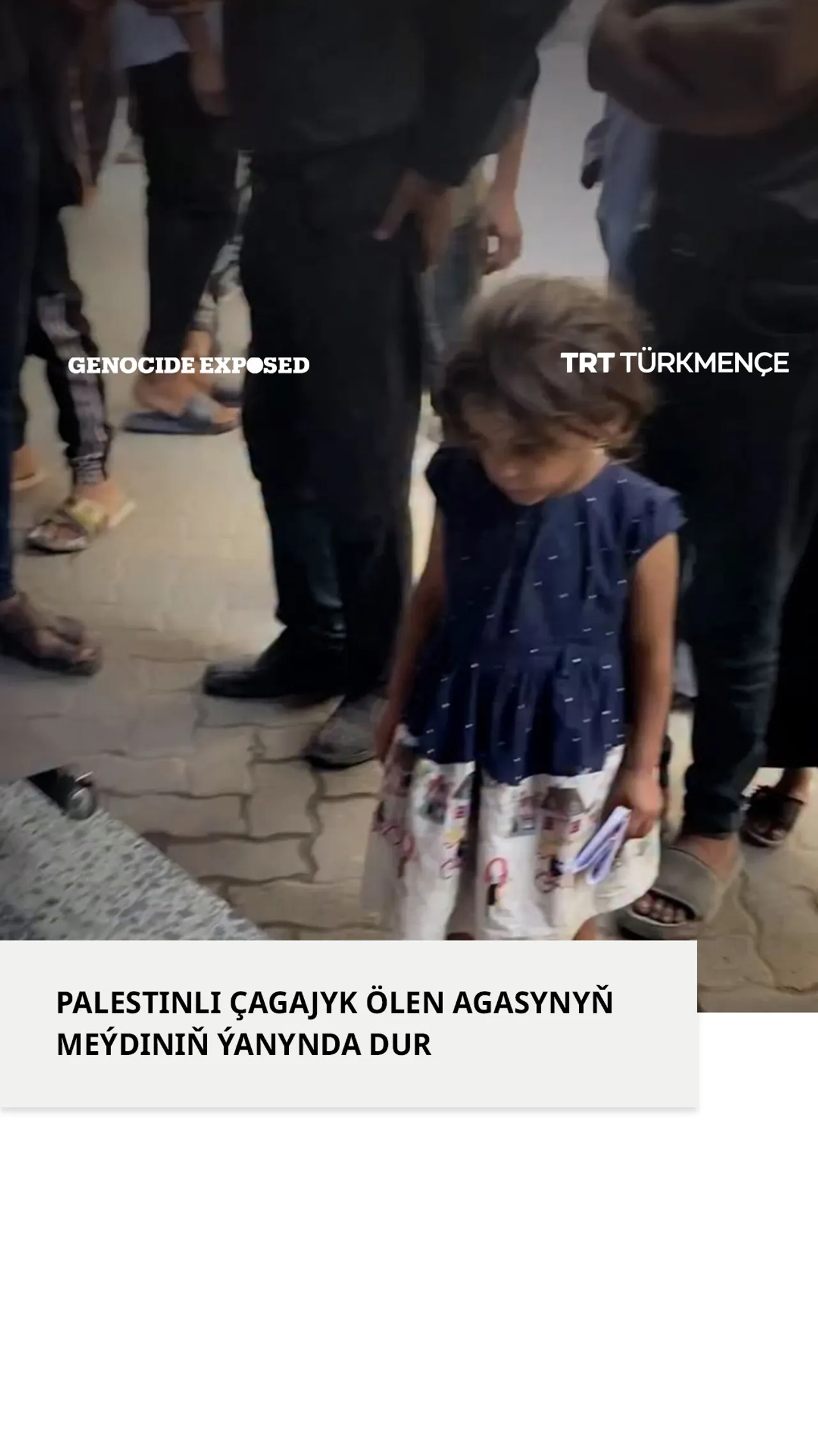 PALESTINLI ÇAGAJYK ÖLEN AGASYNYŇ MEÝDINIŇ ÝANYNDA DUR