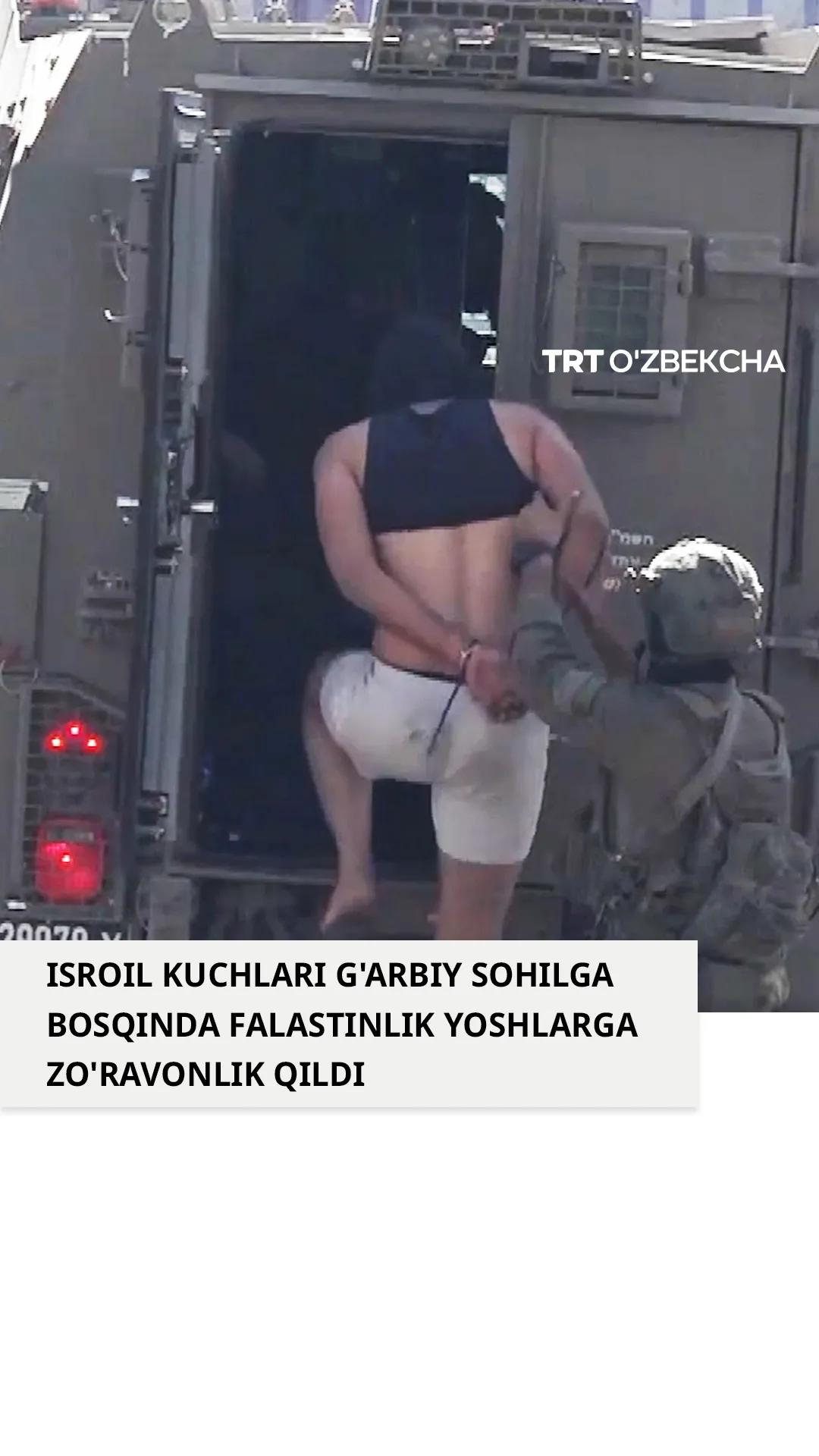 Isroil kuchlari G'azoda falastinlik o'smirni qo'lga oldi