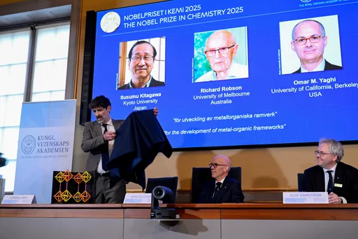 Kitagawa, Robson and Yaghi win 2025 Nobel in chemistry for pioneering metal–organic frameworks