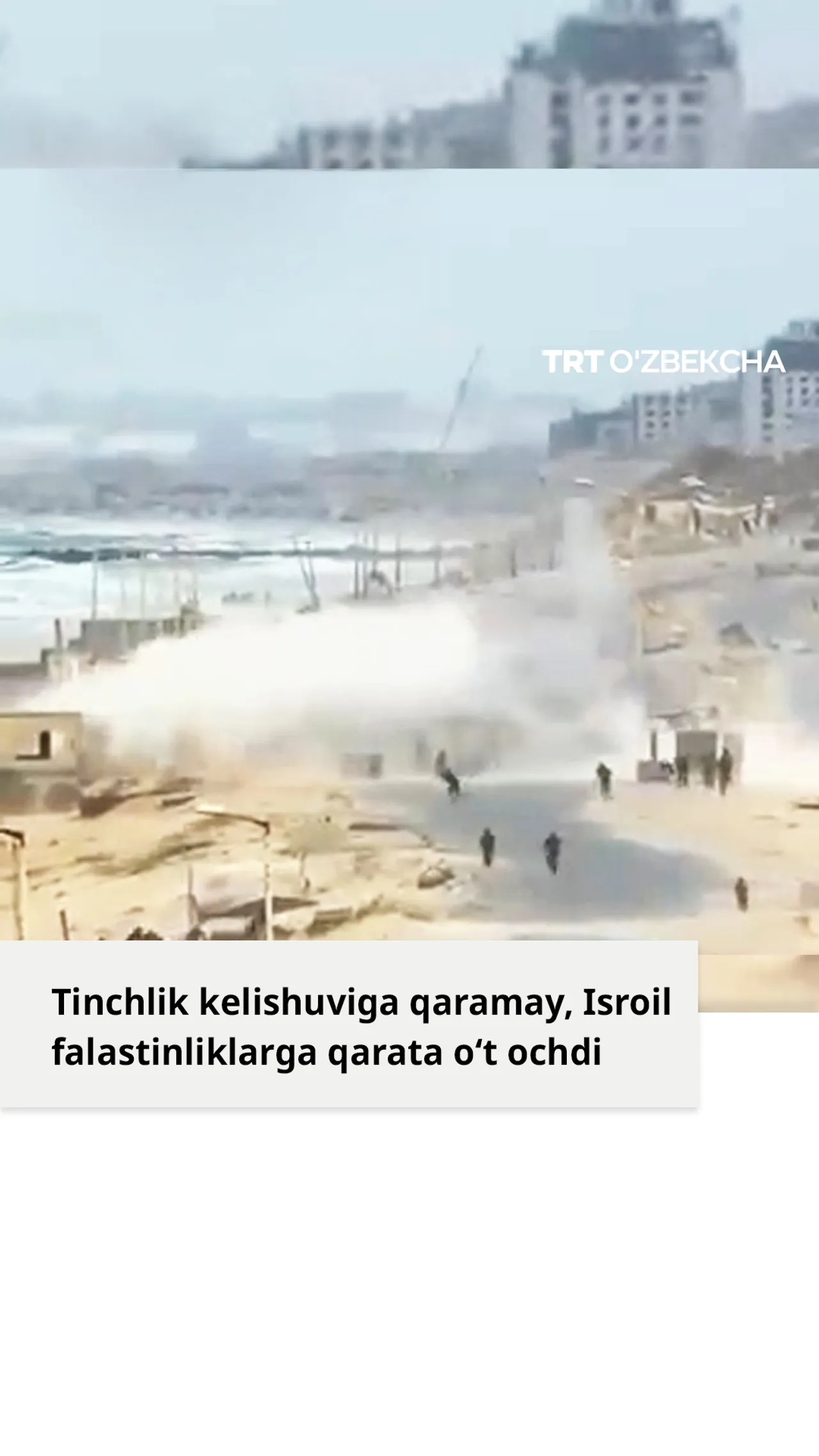 Isroil kelishuvga qaramay, falastinliklarga o‘t ochdi