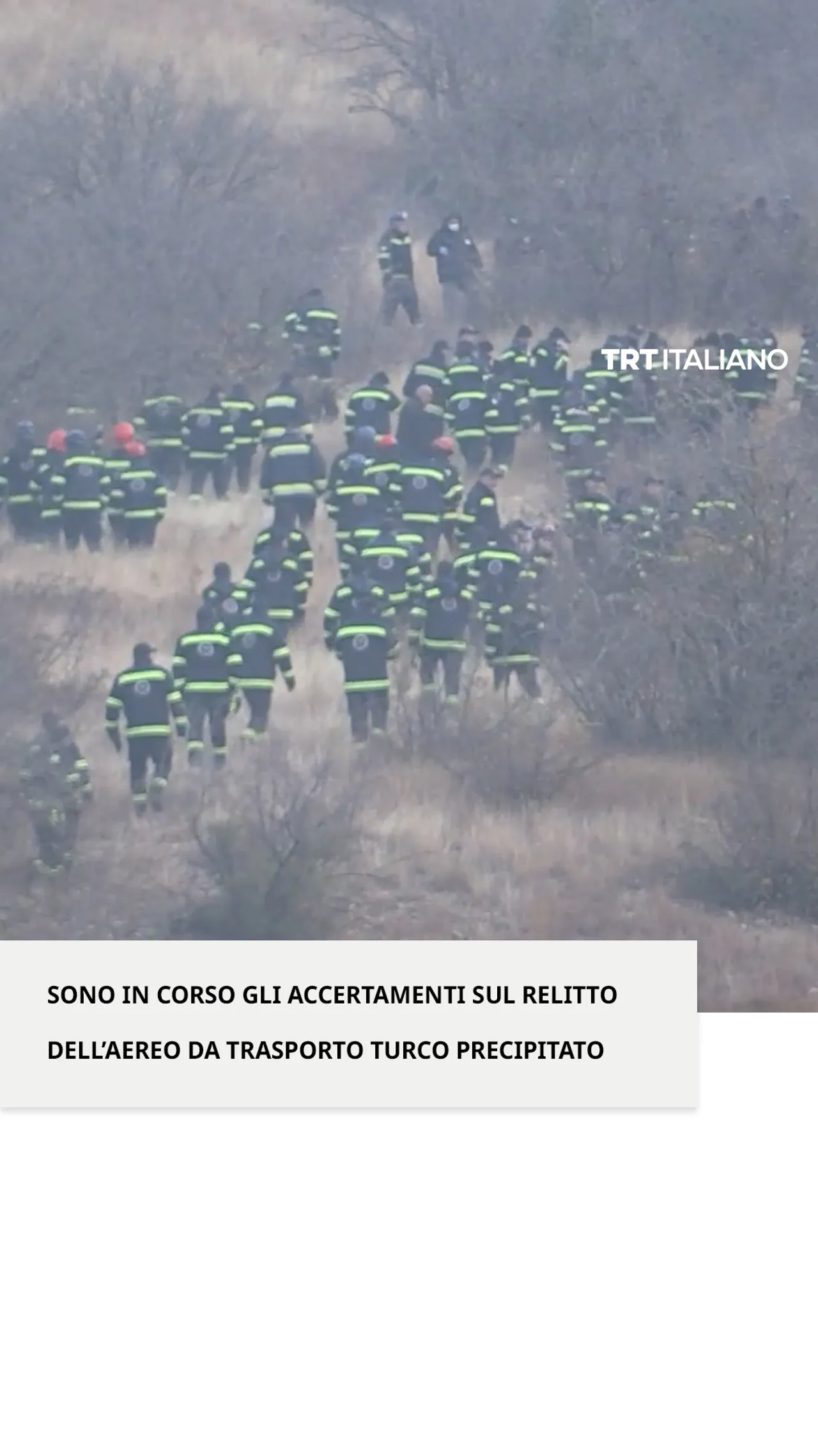 Sono in corso gli accertamenti sul relitto dell’aereo da trasporto turco precipitato