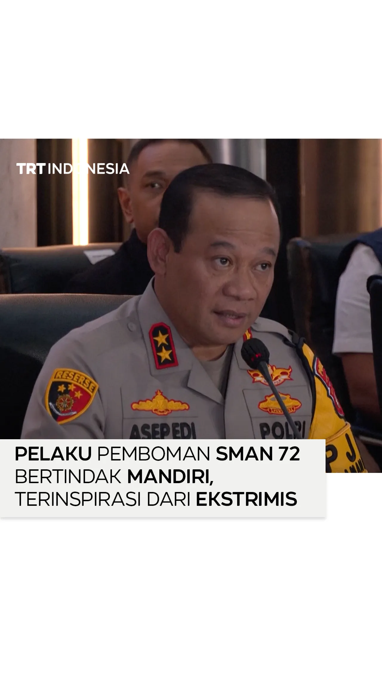 Pelaku pengeboman SMAN 72 bertindak mandiri, terinspirasi dari gerakan ekstremis