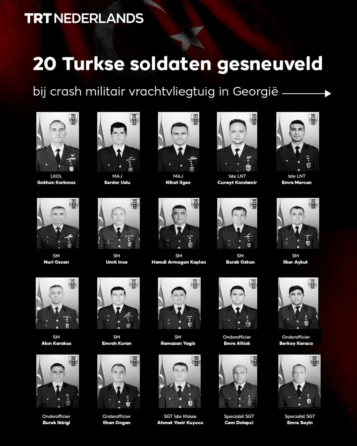 20 Turkse soldaten gesneuveld bij crash militair vrachtvliegtuig in Georgië