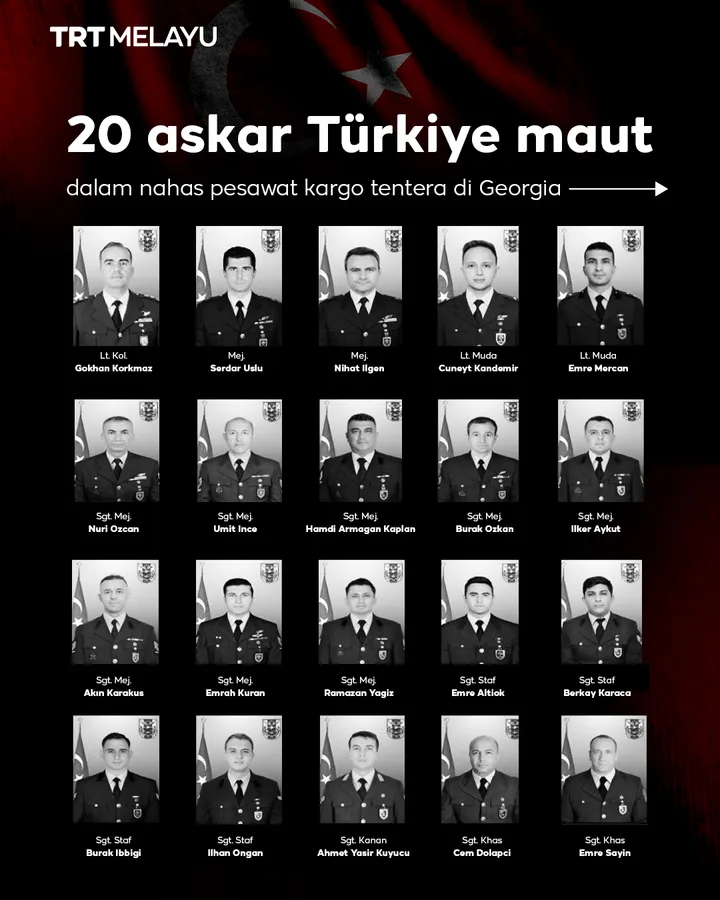 20 askar Türkiye maut dalam nahas pesawat kargo tentera di Georgia