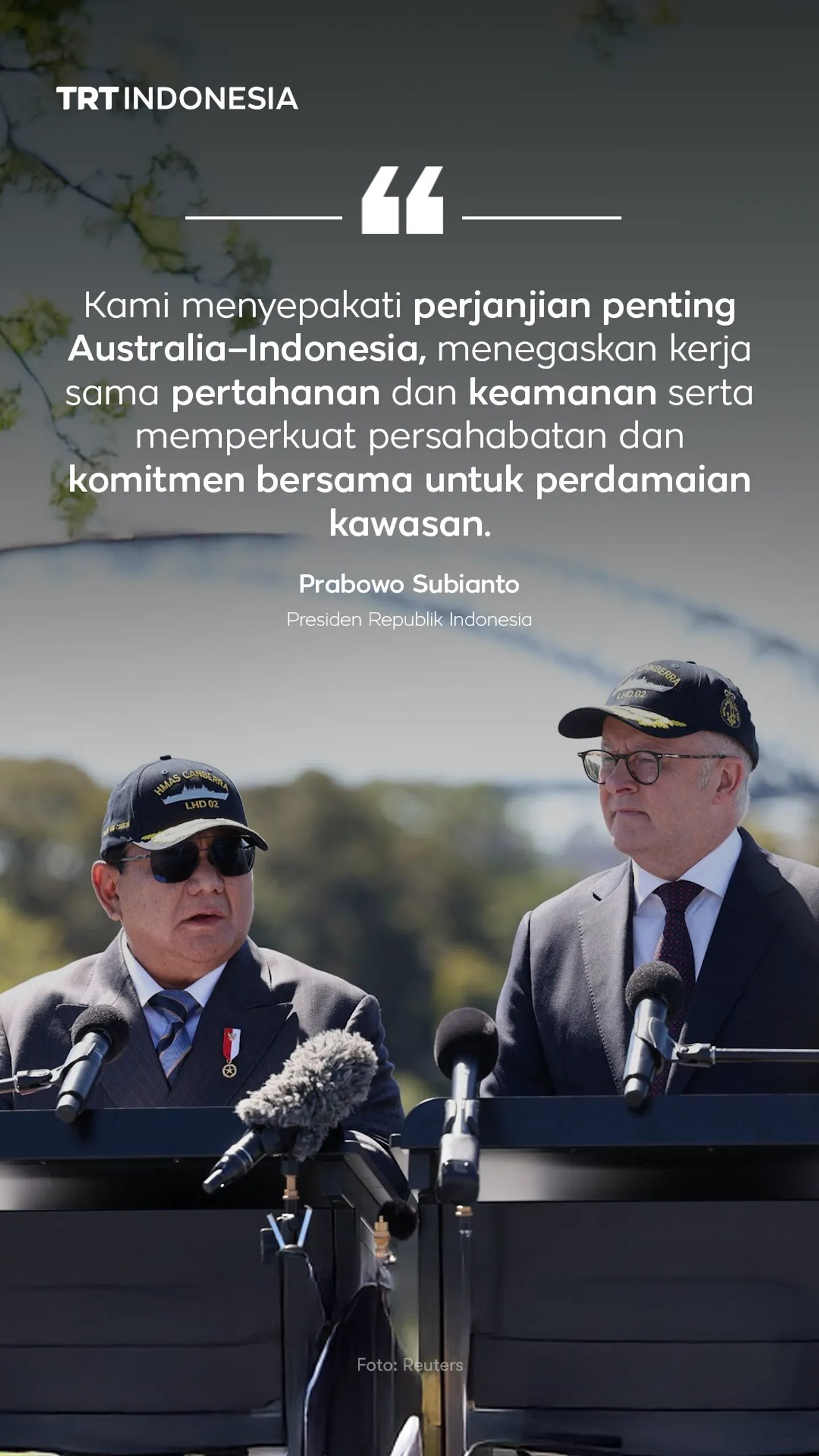 Prabowo dan Albanese teken perjanjian pertahanan bilateral di Sydney