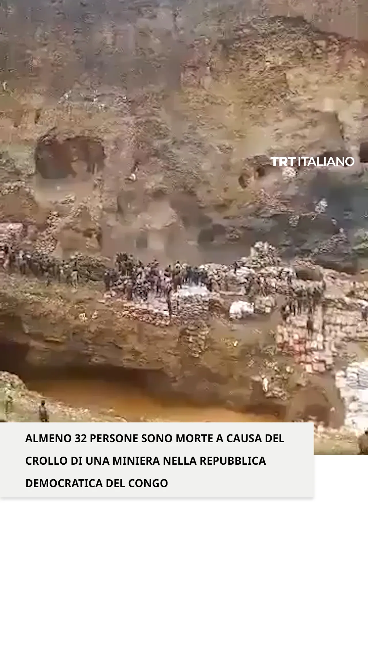 32 persone sono morte a causa del crollo di una miniera nella Repubblica Democratica del Congo