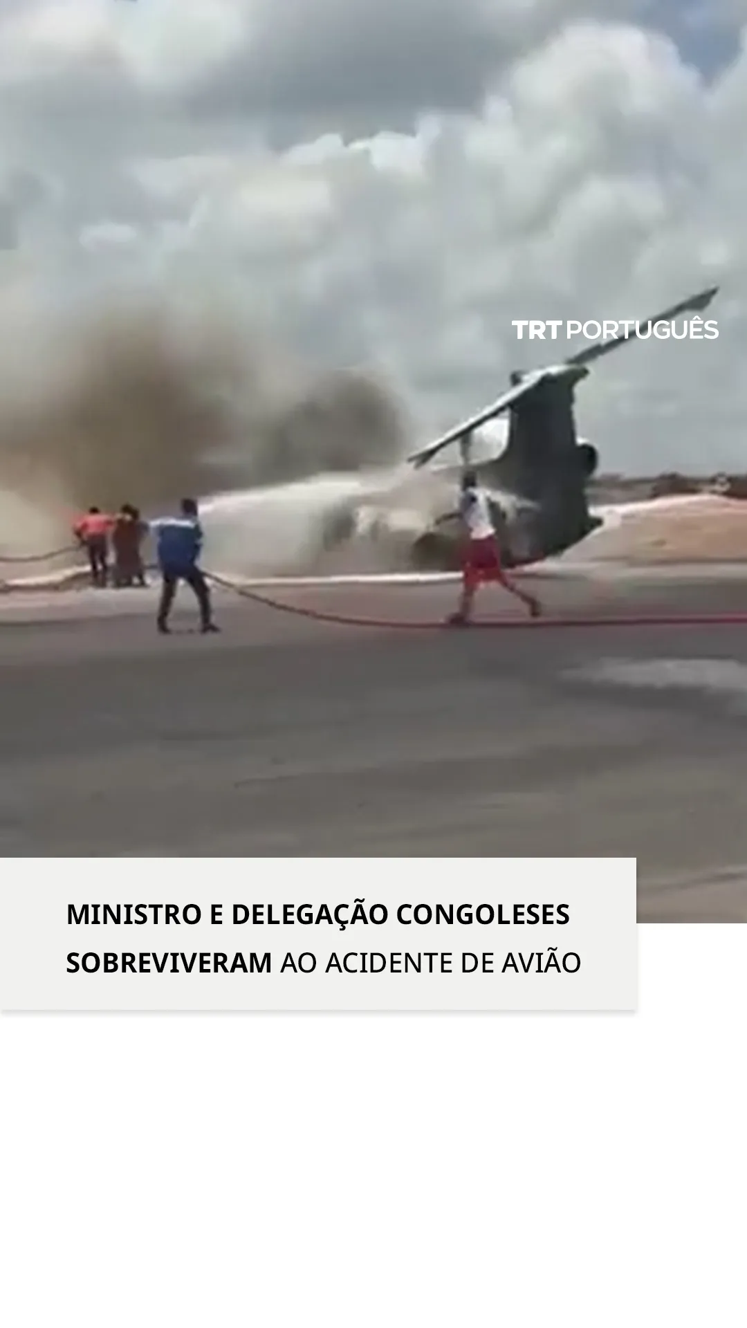 O avião que transportava a delegação do Ministério de Minas do Congo sofreu um acidente ao aterrar
