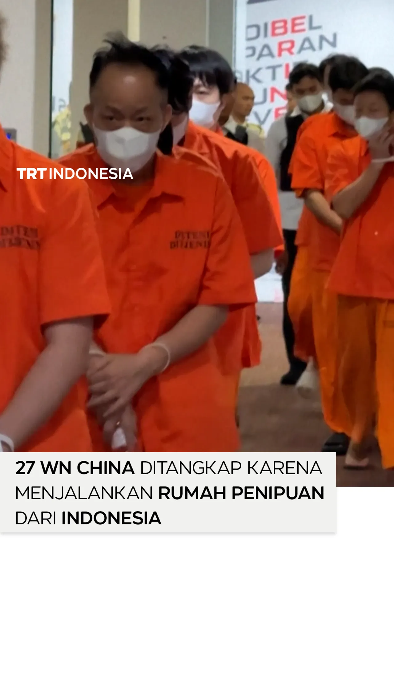 Indonesia menangkap 27 WN China tersangka diduga jaringan scam online dari Jakarta