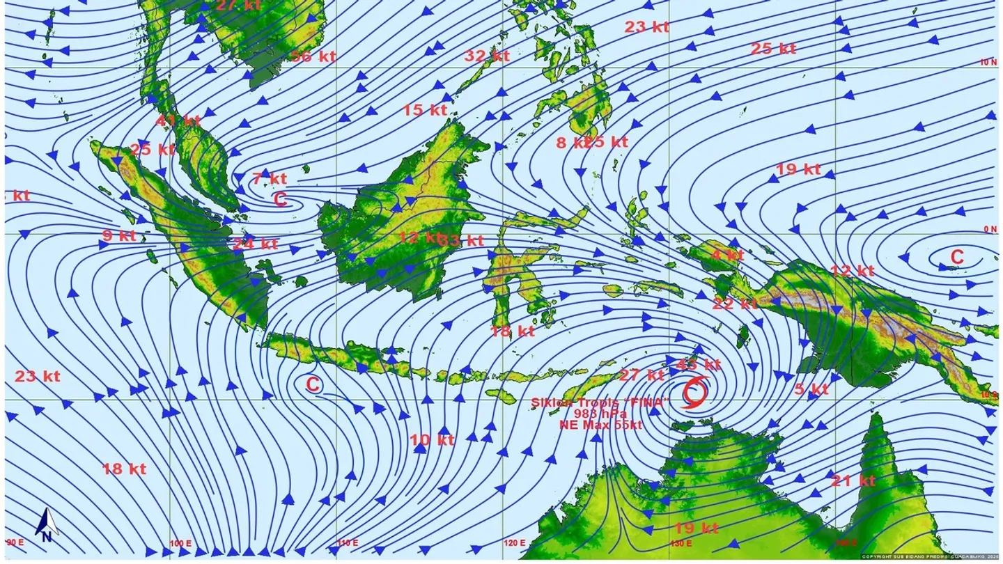 Bibit Siklon Tropis 97S menguat di Laut Timor, BMKG peringatkan cuaca ekstrem