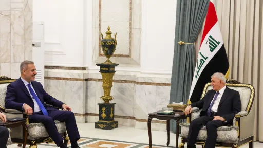 دیدار وزیر امور خارجه ترکیه و رئیسجمهور عراق در بغداد