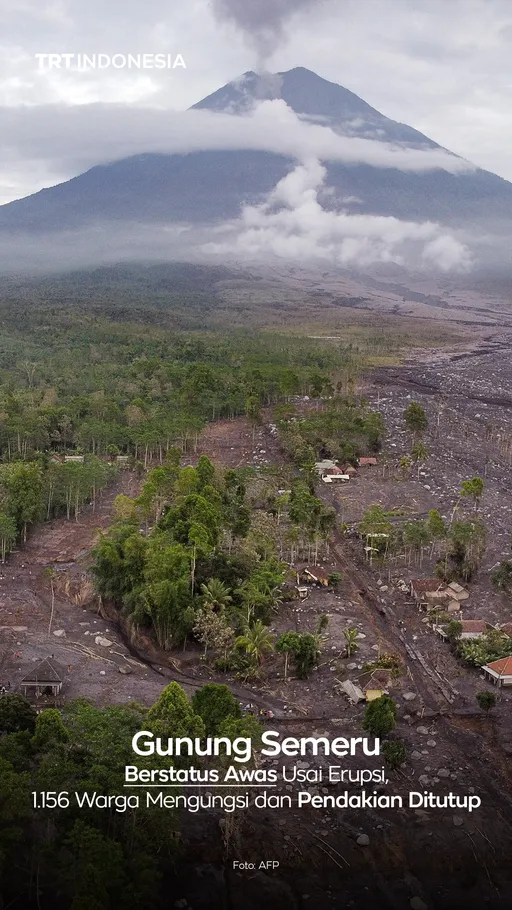 Gunung Semeru kembali erupsi dengan status menjadi Awas