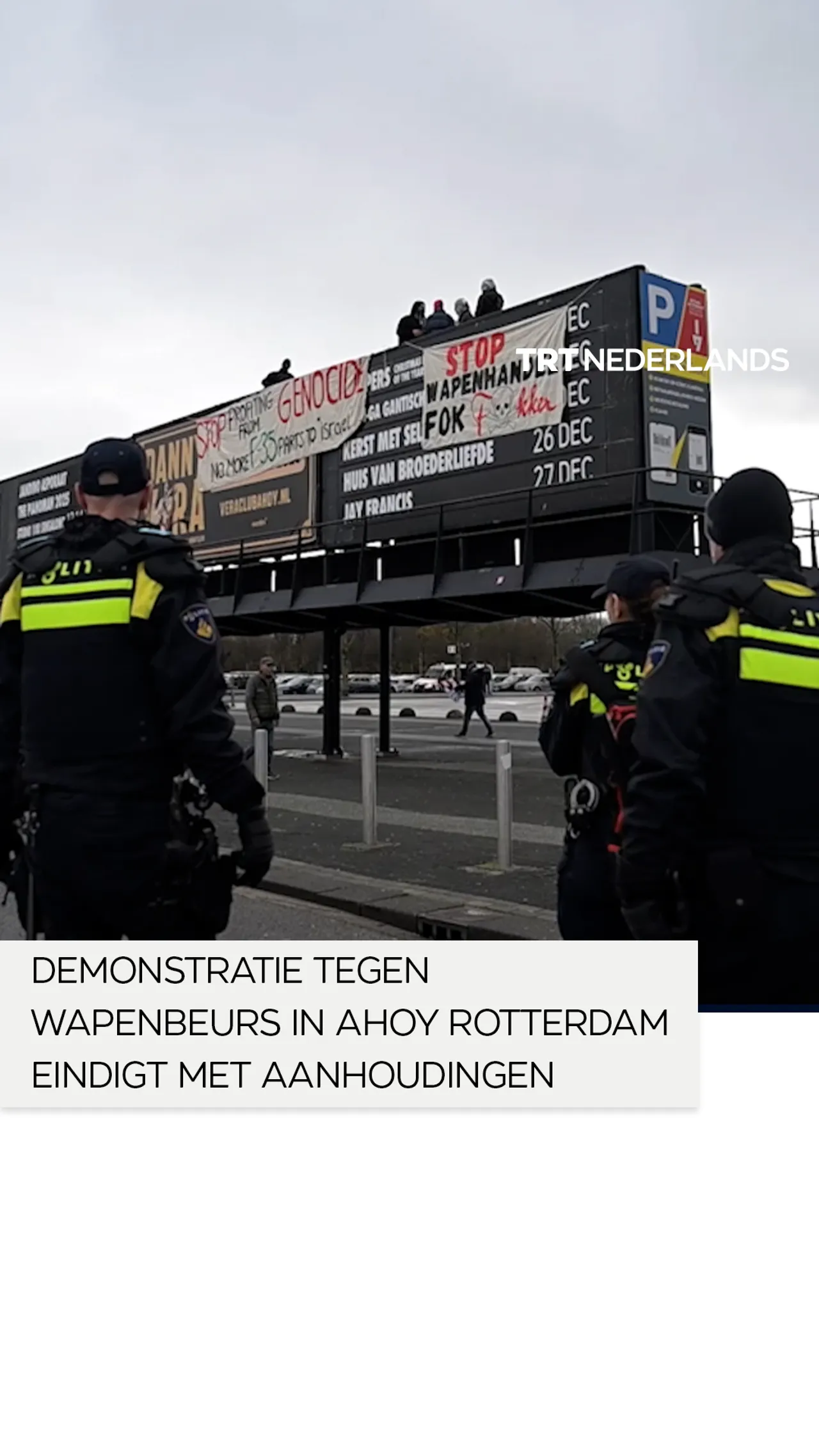Demonstratie tegen wapenbeurs in Ahoy Rotterdam eindigt met aanhoudingen