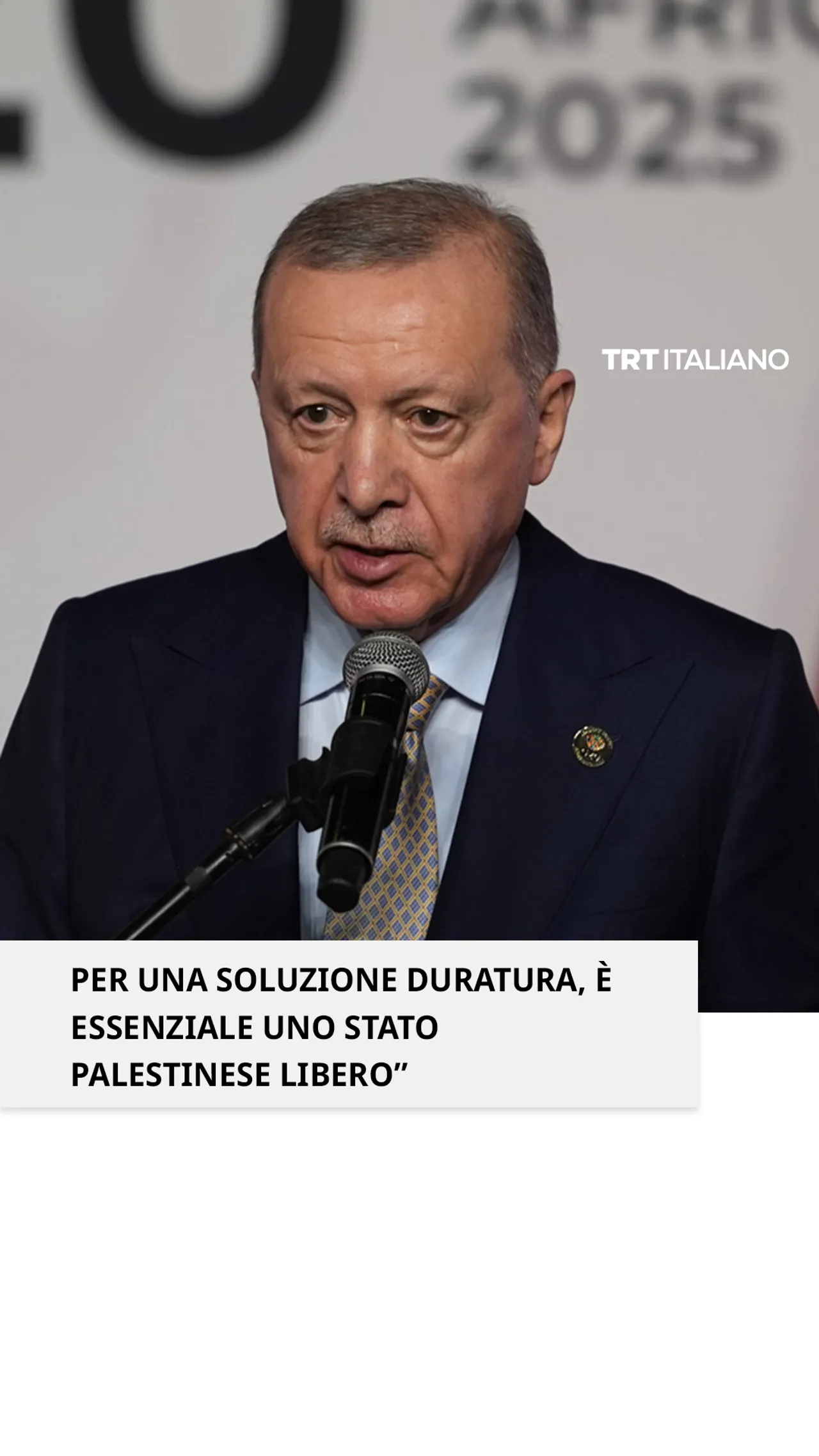 Erdogan ha elogiato il coraggio del Sudafrica