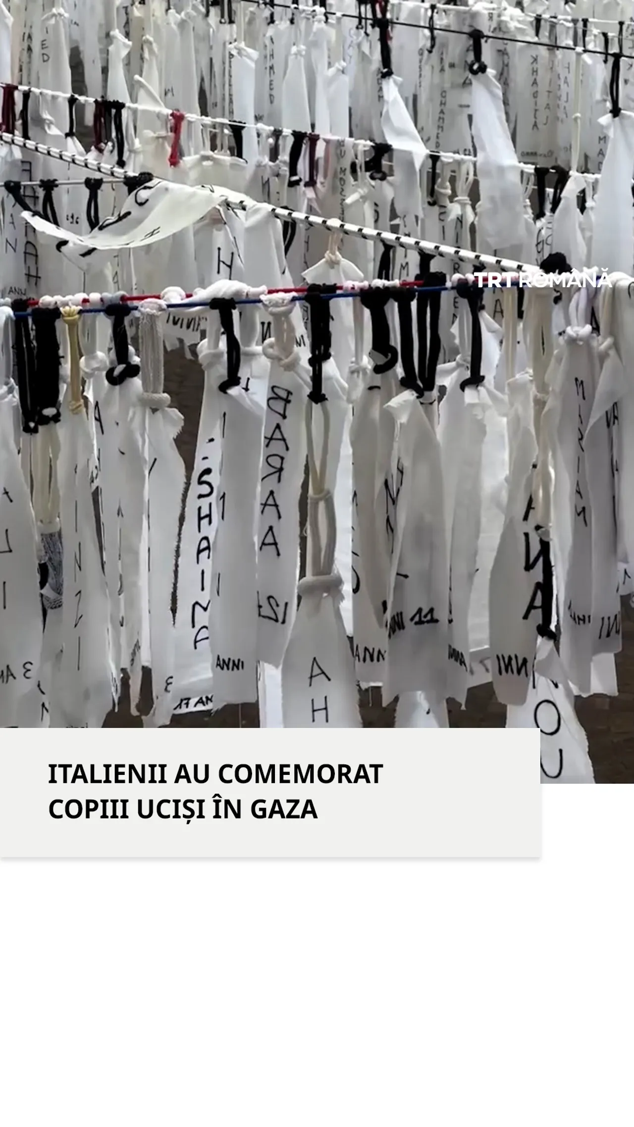 Orașul Brescia din Italia a comemorat, prin artă, copiii uciși în Fâșia Gaza