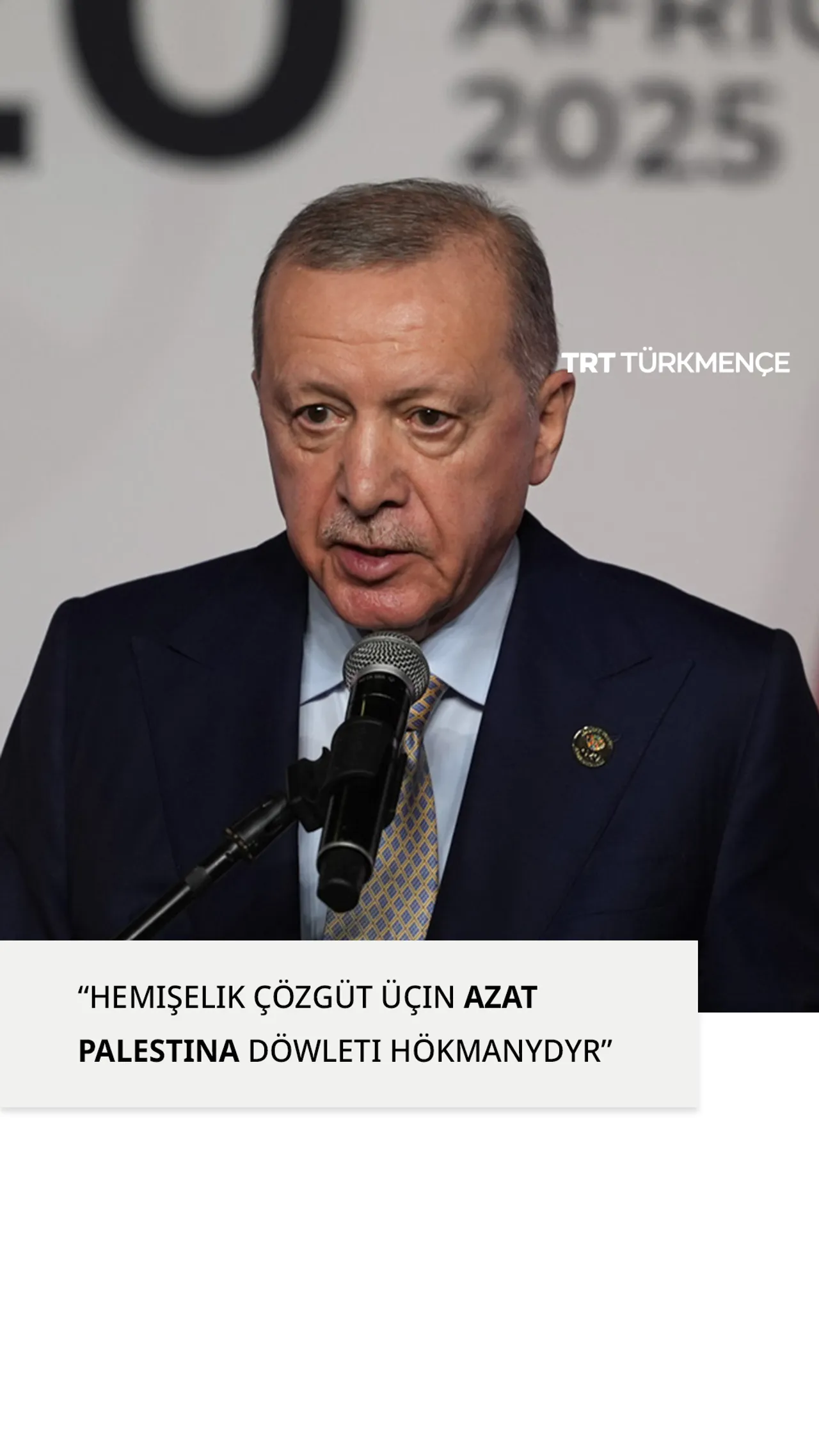 “HEMIŞELIK ÇÖZGÜT ÜÇIN AZAT PALESTINA DÖWLETI HÖKMANYDYR”