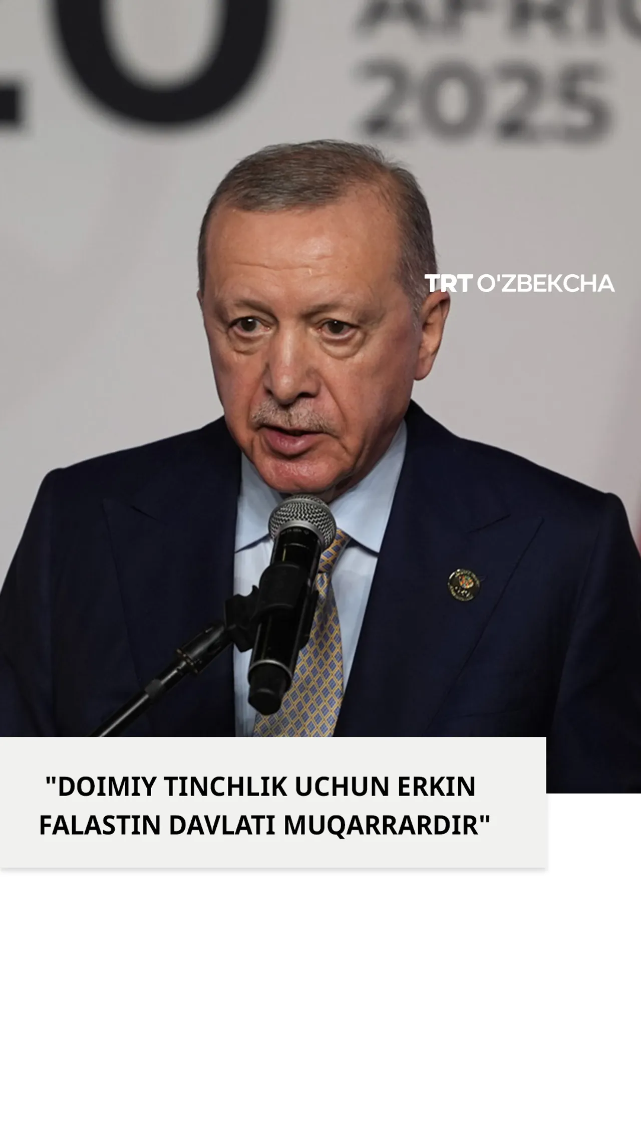 Erdo'g'an Janubiy Afrika davlatini taqdirladi