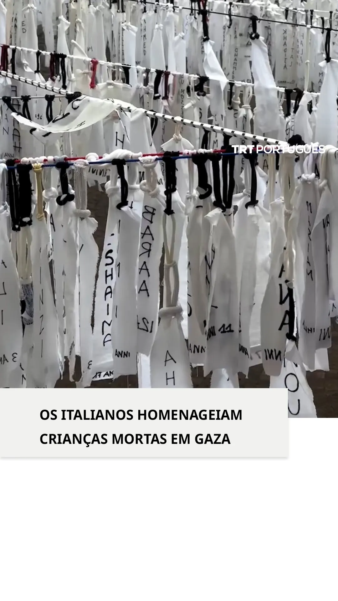 A cidade de Bréscia, na Itália, homenageia crianças mortas em Gaza com arte