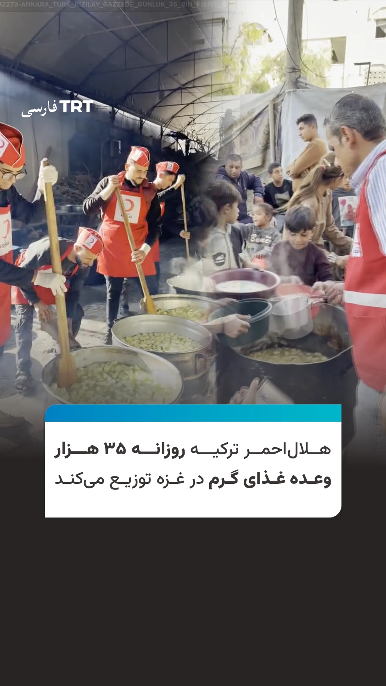 هلالاحمر ترکیه روزانه ۳۵ هزار وعده غذای گرم در غزه توزیع میکند