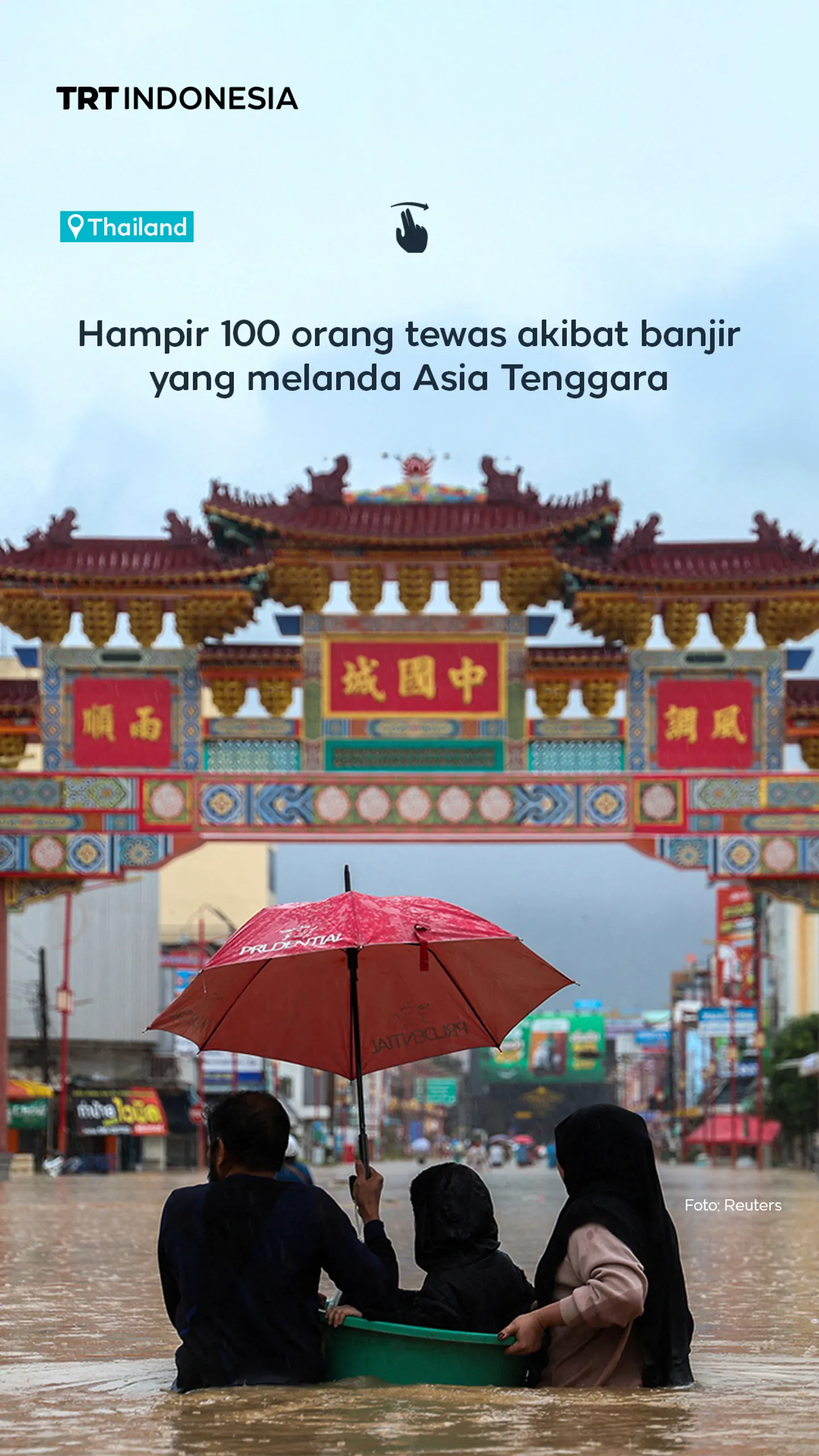 Hampir 100 orang tewas akibat banjir yang melanda Asia Tenggara