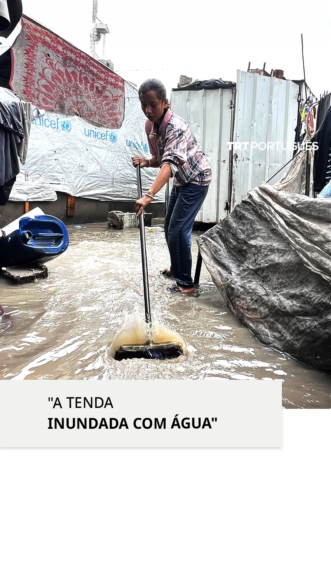 Tempestades de inverno agravam o sofrimento dos palestinianos deslocados em Gaza