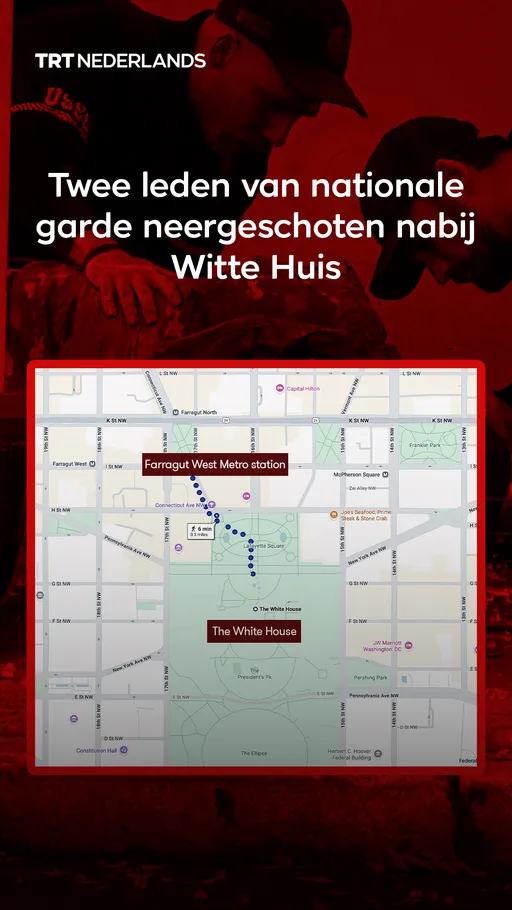 Twee leden van nationale garde neergeschoten nabij Witte Huis
