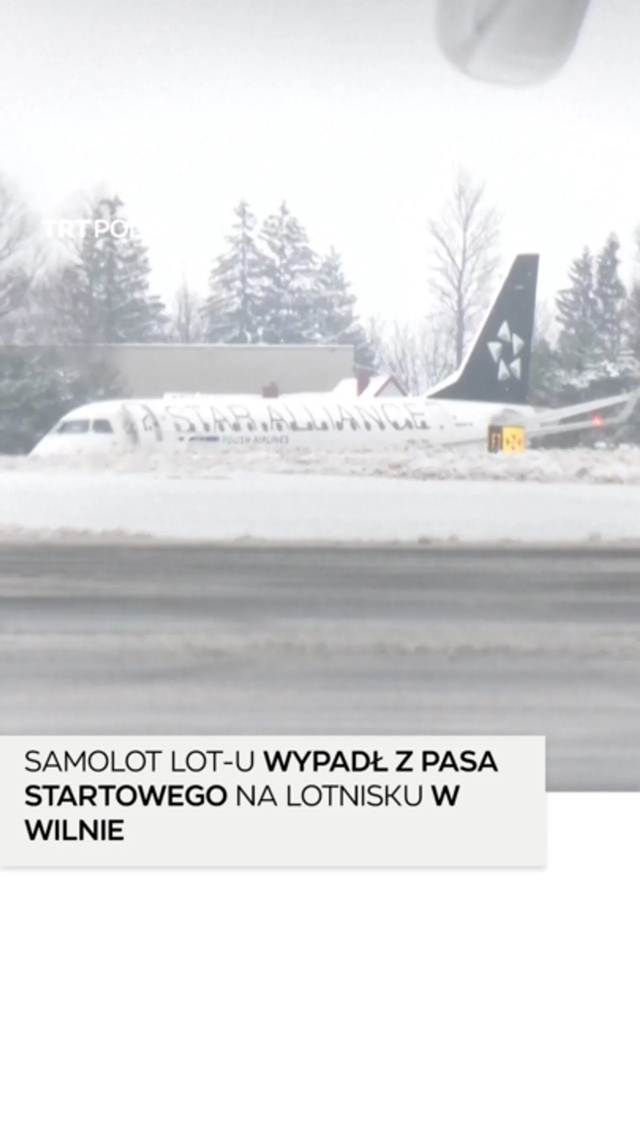 Samolot LOT-u wypadł z pasa startowego na lotnisku w Wilnie