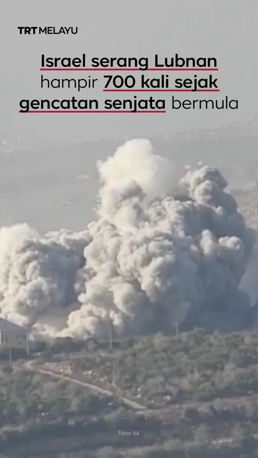 Israel serang Lubnan hampir 700 kali sejak gencatan senjata bermula