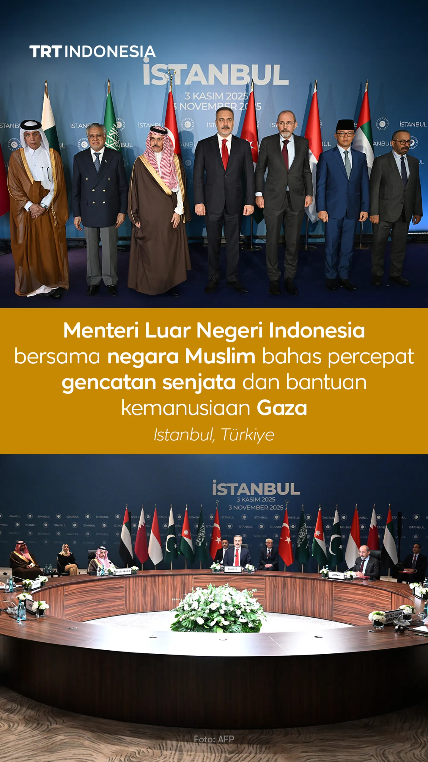 Menlu negara Muslim bertemu di Istanbul dorong gencatan senjata permanen di Gaza